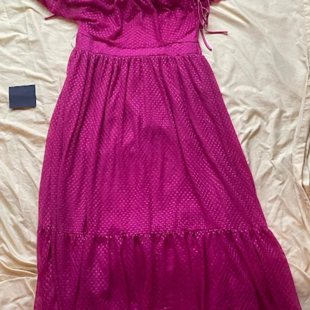 Lulus | Hot Pink Off-Shoulder Maxi Dress | Size L | NWT - Picture 2 of 3